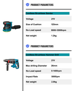 Chất Lượng Cao 15Pcs Lithium Có Thể Sạc Lại Pin Điện Búa Khoan Thiết Lập Công Nghiệp & DIY Cờ Lê Công Cụ Điện - Product Image 4