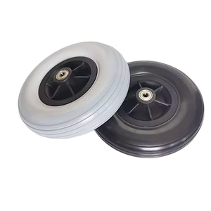 Source Factory Electric Wheelchair Single Caster with Total <b>Lock</b> Brake <b>Thread</b> Guards 200X50mm Foamed Polyurethane HJ8020050FPUSW - Product Image 1