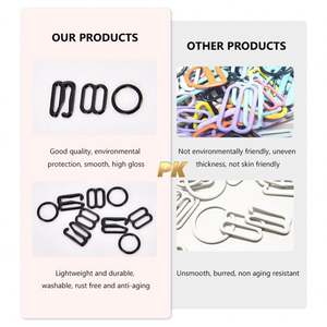 Anillo de sujetador recubierto de nailon y hebillas deslizantes accesorios de ropa interior para sujetador - Product Image 2