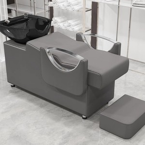 Poltrona da Salone di Bellezza Stile Moderno <span class=keywords><strong>con</strong></span> Lavatesta Reclinabile per Lavaggio Thai, <span class=keywords><strong>Lavabo</strong></span> in Ceramica e Lettino Integrato - Product Image 6