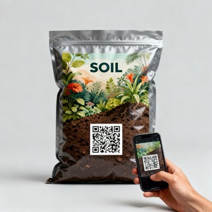 Sac de mélange de terreau de tourbe fabriqué à partir de film biodégradable et incluant un code QR pour un guide de manipulation complet - Product Image 3
