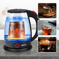 HALEY 1500W Transparent 2L Base Pivotante 360° en Verre Bouilloire Intelligente pour Thé et Eau Chaude