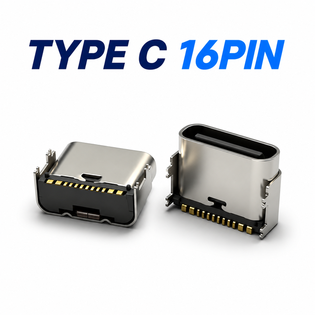 Reliable 16Pin SMT USB Type C Connector for Industrial Control PCB Interface Board