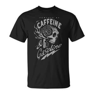Camiseta Promocional con Diseño de Cafeína y Gasolina - Product Image 1