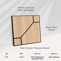 Panneau acoustique mural en feutre PET sculpté avec placage en bois de chêne blanc, insonorisant, auto-adhésif, en fibre de polyester