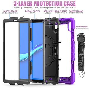 Protecteur d'écran intégré support rotatif antichoc étui en silicone pour <span class=keywords><strong>Lenovo</strong></span> M10 2nd Gen <span class=keywords><strong>TB</strong></span>-X306X/<span class=keywords><strong>X306F</strong></span> 10.1 pouces 2020 - Product Image 4