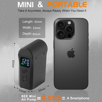 Electric Bike Tire Inflator Cordless Mini Portable 120PSI Lithium Battery 150g Bicycle Tyre Pump with Digital Pressure Gauge