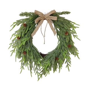 Wholesale Artificial Norfolk <b>Wreath</b> for Door Decoration Soft PE Pine Needle Leaf Vine Faux Christmas <b>Wreath</b> - Product Image 1