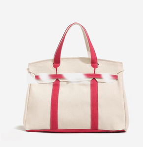 Bolsa de Compras Grande de Lona de Algodón para Mujer, Color Sólido, con Cierre de Cremallera Personalizable, Venta al Por Mayor - Product Image 4