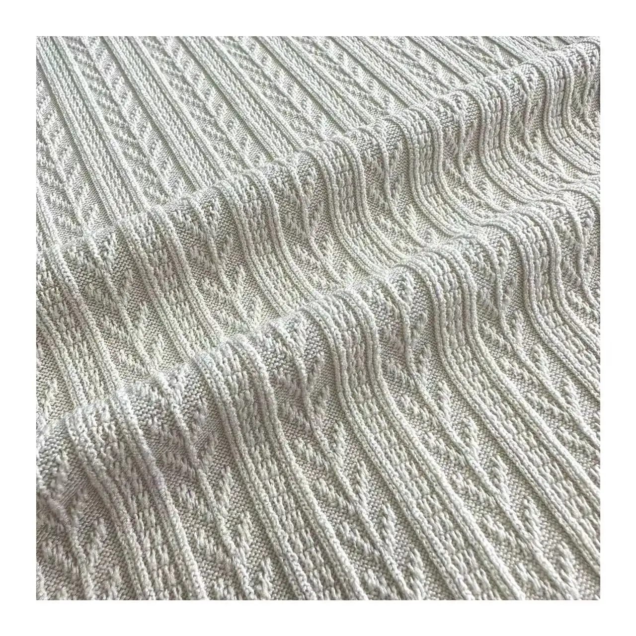 garment New design knitted fabric 95%polyester 5%spandex stretchy 3D jacquard fabric for sweater and clothing