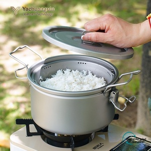 Casserole à micro-pression en titane pur pour l'extérieur avec pot intérieur d'une capacité de 2,0 à 3,0 L pour le camping et la cuisine légère - Product Image 2