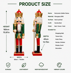 Grande statue <span class=keywords><strong>de</strong></span> roi <span class=keywords><strong>casse</strong></span>-noisettes en fibre <span class=keywords><strong>de</strong></span> verre BSA, sculpture géante <span class=keywords><strong>de</strong></span> <span class=keywords><strong>casse</strong></span>-noisettes <span class=keywords><strong>de</strong></span> Noël pour l'extérieur, centre commercial, entrée, décorations <span class=keywords><strong>de</strong></span> vacances - Product Image 2