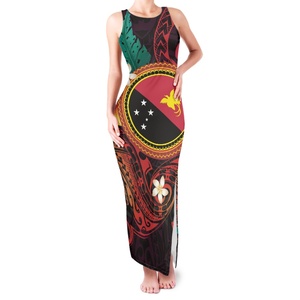 All'ingrosso Papua nuova Guinea senza maniche girocollo doppio spacco prendisole personalizzato <span class=keywords><strong>Maxi</strong></span> abiti da donna elegante abito Casual - Product Image 2