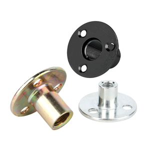 Écrou à bride à trois trous en acier au carbone, zingué blanc/jaune/noir, écrou de verrouillage pour plaque de fer à souder, pour meubles en bois - Product Image 1
