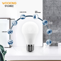 Ampoule LED Woojong à économie d'énergie A60, culot E27 E26 B22, 3W-20W, haute luminosité, certifiée CE ERP pour l'éclairage intérieur domestique