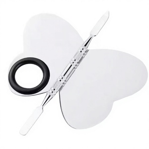 Palette de maquillage en acier inoxydable en forme de papillon avec anneau et spatule – Vente en gros - Product Image 3