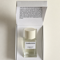 Kotak Parfum Magnetik Lipat Kustom Tekstur Linen Putih Pucat Kartu Aroma di Dalam Baki Botol Kemasan Hadiah Wewangian OEM