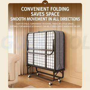 Home Furnishings Thick <b>Mattress</b> With Multiple Sizes of Steel Mesh Bed Folding Bed for Home Use Bedroom Study Resting Bed - Product Image 2