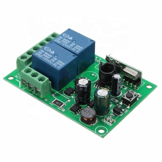 433MHZ 315MHZ 2 Ch Wireless Relay RF Remote Control Switch Transmitter DC 12V 220V 10A Heterodyne Receiver Module Board