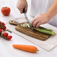 Planche à découper en bois de chêne avec poignée en laiton, plateau de service en bois pour la préparation des aliments, la charcuterie et les desserts