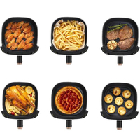 Friteuse à air intelligente 6L avec fenêtre de visualisation Friteuses à air numériques 1350w Contrôleur de température multifonctionnel Friteuse à air