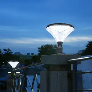 Lampu gerbang utama tenaga surya LED Modern, lampu tiang dinding pilar tahan air untuk taman rumah dan luar ruangan