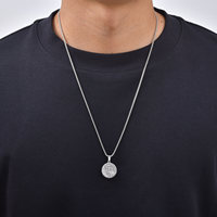 Collier en acier inoxydable avec médaillon Saint Michel Archange pour hommes, bijou religieux catholique de protection, vente en gros