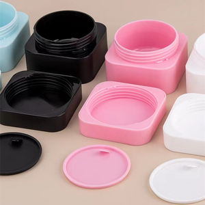 5 10g 20g 30g 50g kare şekli mat pembe siyah mavi beyaz krem kavanoz/plastik pp yüz maskesi kutusu/kozmetik için krem konteyner - Product Image 3