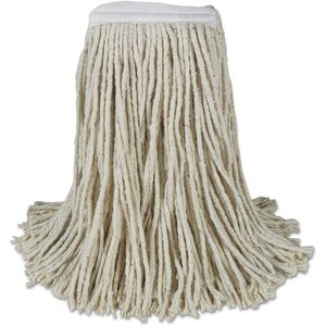 Boardwalk CM20032 White Cotton Cut-End <b>Mop</b> Head 4-Ply 32 oz Industrial Design Rectangle Shape 12-Pack Case for Home Cleaning - Product Image 1