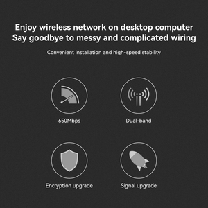 Adattatore Dual Band PCI-E AC650 ad alto guadagno 2.4Ghz/5Ghz WIFI 6E interno ed esterno per interfaccia <span class=keywords><strong>Bluetooth</strong></span> per <span class=keywords><strong>computer</strong></span> portatile Stock - Product Image 4