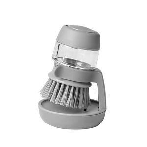 Brosse de nettoyage à pression avec logo personnalisé, très vendue, pour vaisselle, cuisine, avec distributeur de savon intégré - Product Image 1