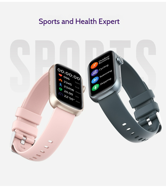 Fitness Smart Watch with Heart Rate SpO2 Monitoring, 100+ Sports Modes, 250mAh Battery, Custom Watch Faces, Bulk B2B Orders