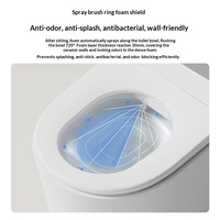 Nuevo Diseño Europeo de Inodoro Inteligente Automático con Ducha, Sifón en P, Montado en la Pared, Inodoro Inteligente Suspendido en la Pared del Baño
