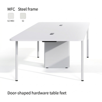 Table de conférence exécutive moderne en mélamine avec chaises, prises électriques intégrées, couleur personnalisable, pour 6 à 10 personnes, idéale pour hôpitaux