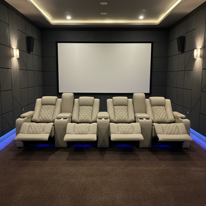 Sofá Reclinable Eléctrico Seccional de Cuero Genuino Foshan Furniture, Diseño Moderno para Sala de <span class=keywords><strong>Cine</strong></span> en Casa, Asientos Eléctricos de <span class=keywords><strong>Cine</strong></span> - Product Image 2