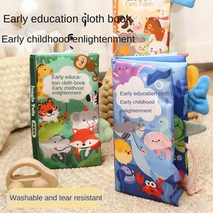 <span class=keywords><strong>Livre</strong></span> en tissu pour bébés avec motif d'animaux en dessin animé tridimensionnel, lavable, résistant aux déchirures, jouet éducatif pour les enfants <span class=keywords><strong>de</strong></span> 3 à 6 mois - Product Image 2