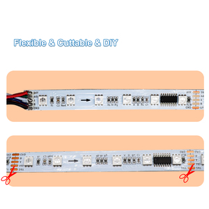 Nouvelle conception de bande lumineuse LED RGBIC DC 24V adressable <span class=keywords><strong>DMX</strong></span> 512, PCB flexible, contrôle par application/programmable, éclairage paysager découpable - Product Image 6