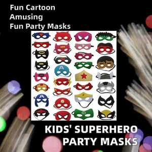 Masques élastiques en feutre de super-héros, 28 types différents pour les anniversaires d'enfants, les fêtes d'Halloween, le cosplay et les accessoires de masque pour les yeux - Product Image 3