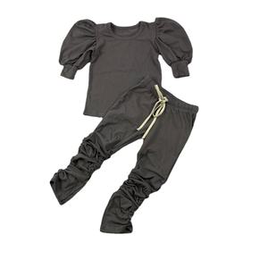 Vente en gros de vêtements pour enfants de haute qualité, ensembles de pantalons superposés multicolores, chemises à manches bouffantes, tenues pour enfants, vêtements de boutique pour l'automne - Product Image 2
