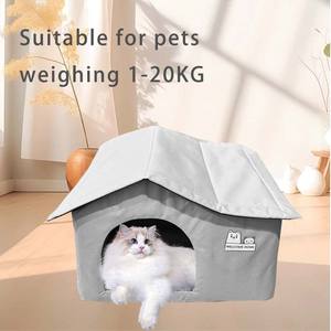 Casa para <span class=keywords><strong>perros</strong></span> y gatos de tamaño pequeño y mediano para exteriores, tela Oxford con papel de aluminio, temperatura constante, cabaña de invierno para todas las estaciones - Product Image 3
