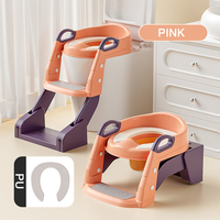 Siège de toilette pour bébé facile à nettoyer, antidérapant, avec échelle