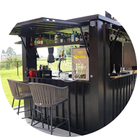 Kiosque de conteneur d'expédition à faible coût, restaurant-bar moderne en conteneur extérieur à vendre, snacks et nourriture
