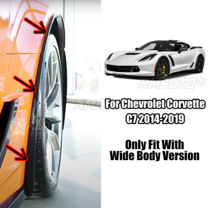 Molduras de Guardabarros Traseros para Chevrolet Corvette C7 2014-2019, Estilo Fibra de Carbono, Negro Brillante, Carrocería Ancha - Product Image 2