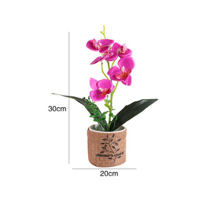 Cinq orchidées Phalaenopsis dans un sac en tissu, décoration florale artificielle, style nordique, plante d'intérieur, 20x30 cm - Product Image 5