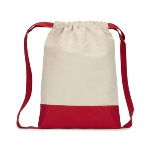 Sac à dos personnalisé en coton biologique bicolore avec cordon de serrage et poche pour l'extérieur - Product Image 5