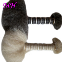 Extensions de cheveux humains artificiels non-Remy lavées, couleurs blanc/gris/noir, paquet de 500g pour perruques de clown et barbes de Père Noël