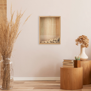 Vitrina de Madera con Tapa de Cristal Real, Caja de Recuerdos, Marco de Madera para Dinero, Marco de Madera para Corchos de Vino, Marco de Madera para Recuerdos - Product Image 6