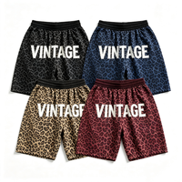 Short en coton French Terry personnalisé, imprimé DTG couleur vintage, haute qualité, motif léopard, idéal pour l'été
