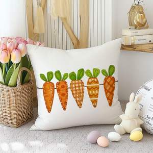 RABUSOFA 18x18 pulgadas naranja zanahorias decoración fundas de almohada para el hogar sofá Pascua primavera vacaciones asiento cojines almohada - Product Image 3