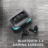 Earbuds TWS Earphone cerdas, Sentuh Kontrol nirkabel untuk headphone kompatibel Bluetooth tahan air LED